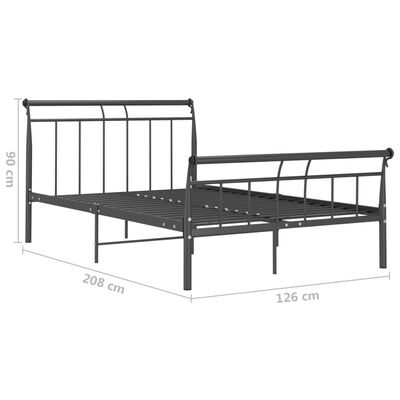 vidaXL Bed Frame without Mattress Black Metal 120x200 cm