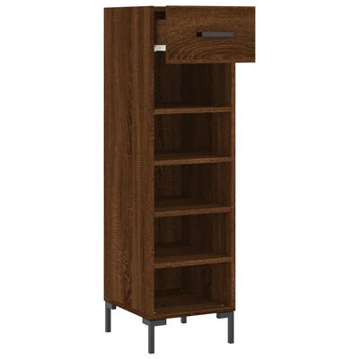 vidaXL Shoe Cabinet Brown Oak 30x35x105 cm Engineered Wood