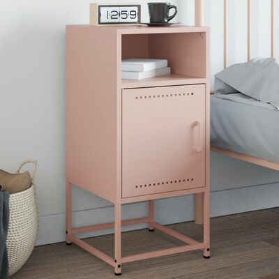 vidaXL Bedside Cabinet Pink 36x39x78 cm Steel