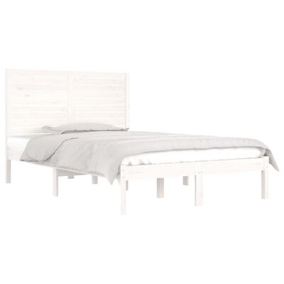 vidaXL Bed Frame without Mattress White 120x190 cm Small Double Solid Wood