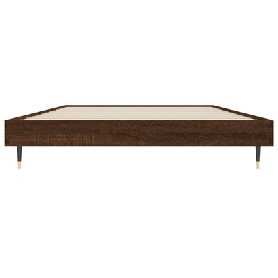 vidaXL Bed Frame without Mattress Brown Oak 90x190 cm Single Engineered Wood