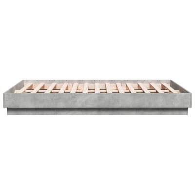 vidaXL Bed Frame Concrete Grey 140x190 cm Engineered Wood