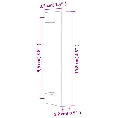 vidaXL Cabinet Handles 10 pcs Black 96 mm Stainless Steel