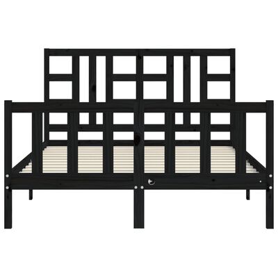 vidaXL Bed Frame without Mattress Black 160x200 cm Solid Wood Pine