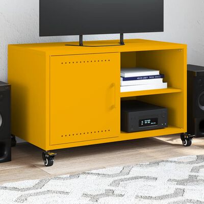 vidaXL TV Cabinet Mustard Yellow 68x39x43.5 cm Steel