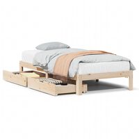 vidaXL Bed Frame with Drawers without Mattress 75x190 cm Small Single