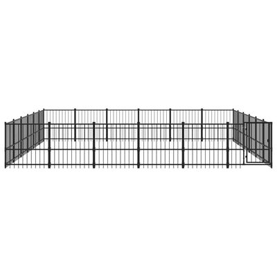 vidaXL Outdoor Dog Kennel Steel 33.87 m²