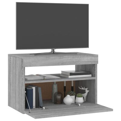 vidaXL TV Cabinet with LED Lights Grey Sonoma 60x35x40 cm