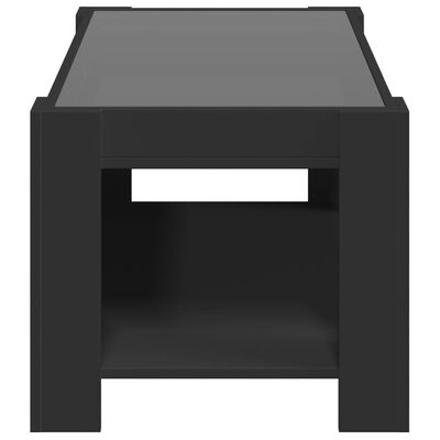 vidaXL Coffee Table with LED Black 93x53x45 cm Engineered Wood