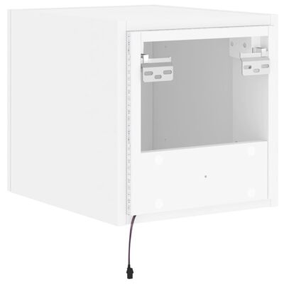 vidaXL TV Wall Cabinet with LED Lights White 30.5x35x30 cm