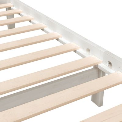 vidaXL Bed Frame without Mattress White Solid Wood 140x190 cm (810063+814145)