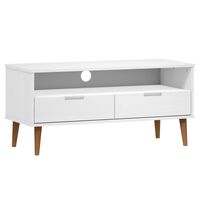 vidaXL TV Cabinet MOLDE White 106x40x49 cm Solid Wood Pine