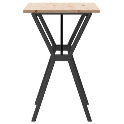 vidaXL Dining Table Y-Frame 80x50x75 cm Solid Wood Pine and Cast Iron