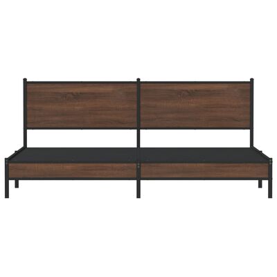 vidaXL Metal Bed Frame without Mattress Brown Oak 200x200 cm