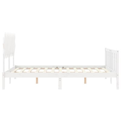 vidaXL Bed Frame without Mattress White 140x190 cm Solid Wood Pine