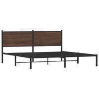 vidaXL Metal Bed Frame without Mattress Brown Oak 180x200 cm Super King