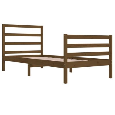 vidaXL Bed Frame without Mattress Honey Brown Solid Wood Pine 90x200 cm