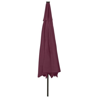 vidaXL Garden Parasol with LED Lights 400 cm Bordeaux Red