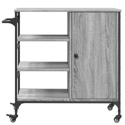 vidaXL Kitchen Trolley Grey Sonoma 87.5x38.5x84.5 cm Engineered Wood