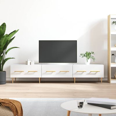 vidaXL TV Cabinet High Gloss White 150x36x30 cm Engineered Wood