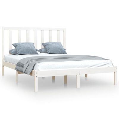 vidaXL Bed Frame without Mattress White Solid Wood Pine 120x200 cm