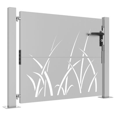 vidaXL Garden Gate 105x105 cm Corten Steel Grass Design