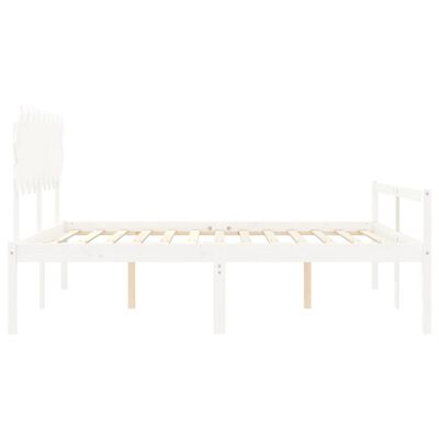 vidaXL Senior Bed without Mattress White Super King Size Solid Wood