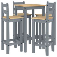 vidaXL 5 Piece Bar Set Grey Solid Wood Pine