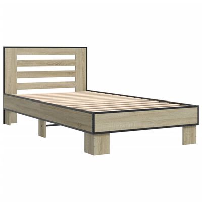 vidaXL Bed Frame without Mattress Sonoma Oak 75x190 cm Small Single