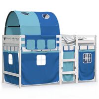 vidaXL Kids' Loft Bed with Tunnel without Mattress Blue 80x200 cm