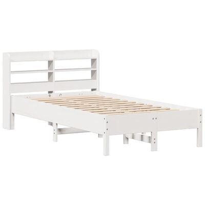 vidaXL Bed Frame without Mattress White 75x190 cm Small Single Solid Wood Pine