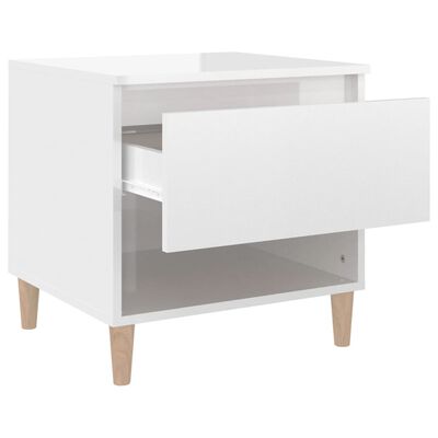 vidaXL Bedside Tables 2 pcs High Gloss White 50x46x50 Engineered Wood