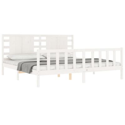 vidaXL Bed Frame without Mattress White 200x200 cm Solid Wood Pine