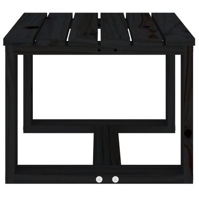 vidaXL Garden Side Table Black 40x38x28.5 cm Solid Wood Pine