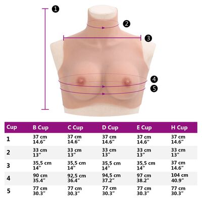 vidaXL Silicone Breastplate Natural C Cup