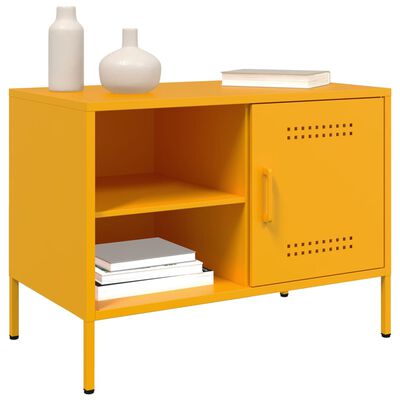 vidaXL TV Cabinet Mustard Yellow 68x39x50.5 cm Steel