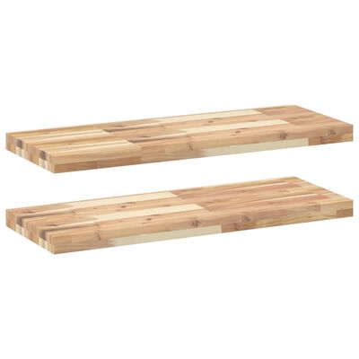 vidaXL Floating Shelves 2 pcs 80x30x4 cm Untreated Solid Wood Acacia