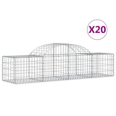 vidaXL Arched Gabion Baskets 20 pcs 200x50x40/60 cm Galvanised Iron