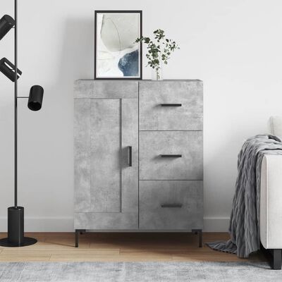 vidaXL Sideboard Concrete Grey 69.5x34x90 cm Engineered Wood