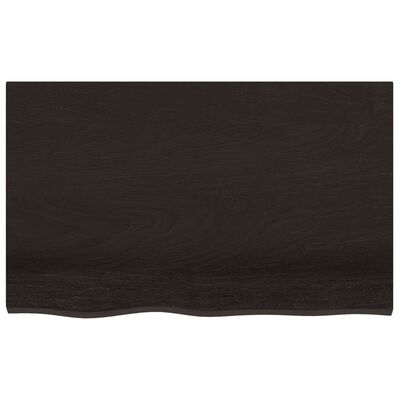 vidaXL Bathroom Countertop Dark Brown 80x60x2 cm Treated Solid Wood