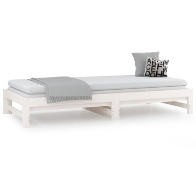 vidaXL Pull-out Day Bed without Mattress White 2x(90x200) cm