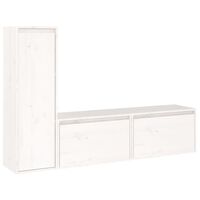 vidaXL TV Cabinets 3 pcs White Solid Wood Pine