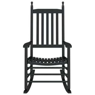 vidaXL Rocking Chairs with Curved Seats 2 pcs Black Solid Wood Poplar