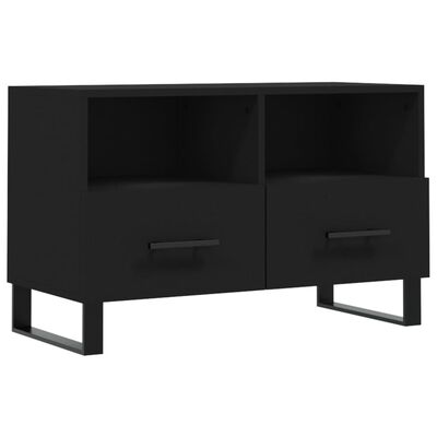 vidaXL TV Cabinet Black 80x36x50 cm Engineered Wood