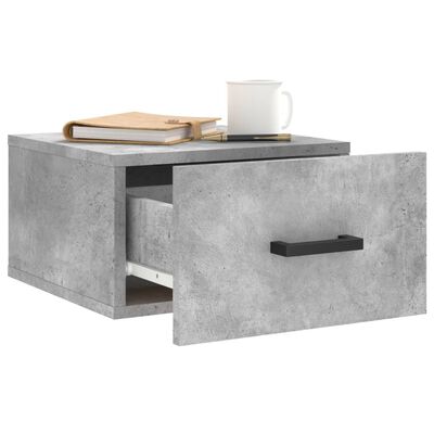 vidaXL Wall-mounted Bedside Cabinet Concrete Grey 35x35x20 cm