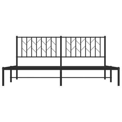 vidaXL Metal Bed Frame without Mattress with Headboard Black 183x213 cm