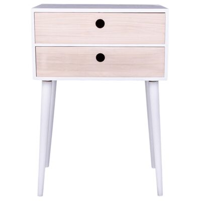 House Nordic Bedside Table Annelies White and Natural