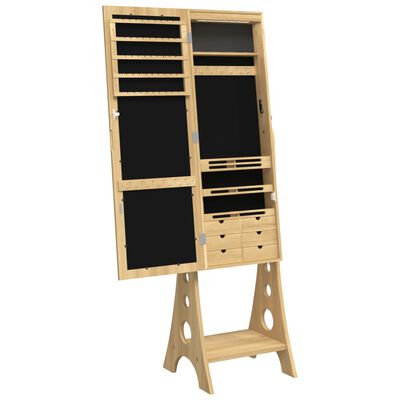 vidaXL Mirror Jewellery Cabinet with LED Lights Free Standing