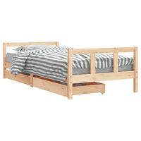 vidaXL Kids Bed Frame with Drawers 90x200 cm Solid Wood Pine