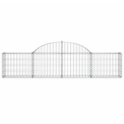 vidaXL Arched Gabion Baskets 6 pcs 200x30x40/60 cm Galvanised Iron